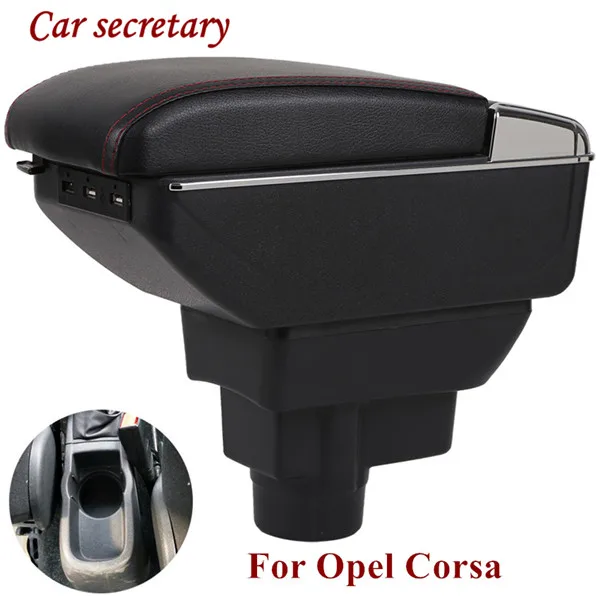 

For Opel Corsa Armrest Box Opel Corsa D Universal Car Central Armrest Storage Box cup holder ashtray modification accessories