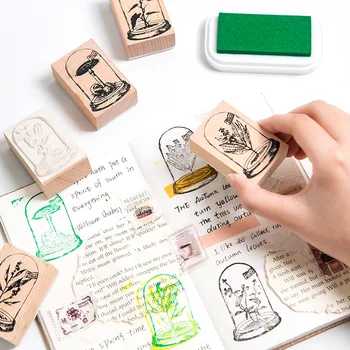 

Vintage Glass Plants Decoration Stamps Creative Diy Stamps For Scrapbooking Standard Stamp Wooden Journal Supplies