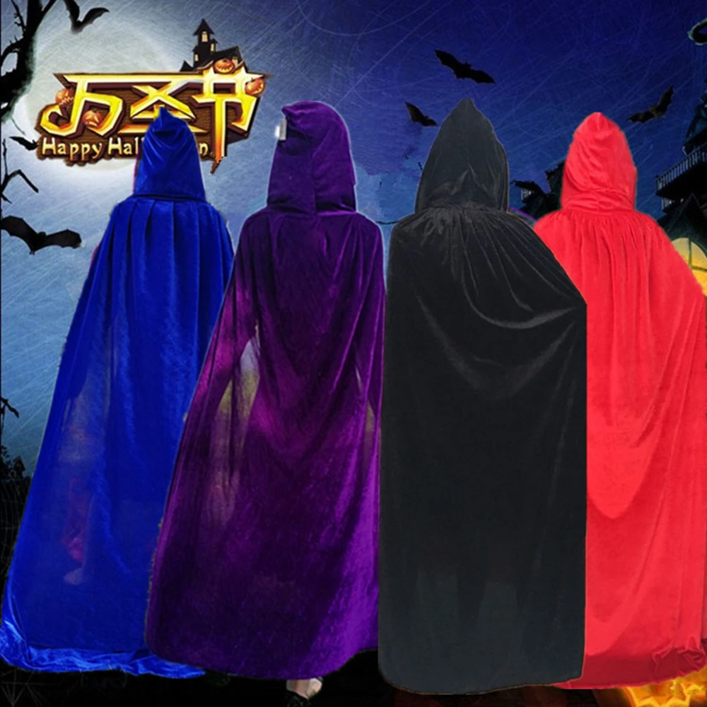 

Halloween Cloak Gold Velvet Cloak Death Cloak Cosmic Performance Assistant Witch Princess Princess Carnival Mascara Festival 5