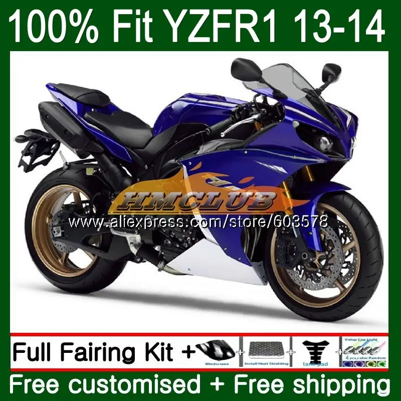Инъекций средства ухода за кожей для YAMAHA YZF 1000 R 1 R1 2013 65CL. 13 цвет: черный, синий YZF-1000 YZF-R1 комплект YZF1000 YZFR1 13 14 обтекатель oem - Цвет: No. 1