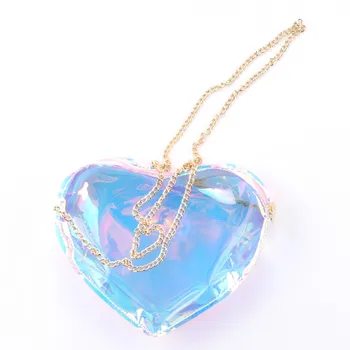 

Summer Transparent Messenger Bag Women Shoulder Bag Personality Heart Shape Crossbody Bag For Women