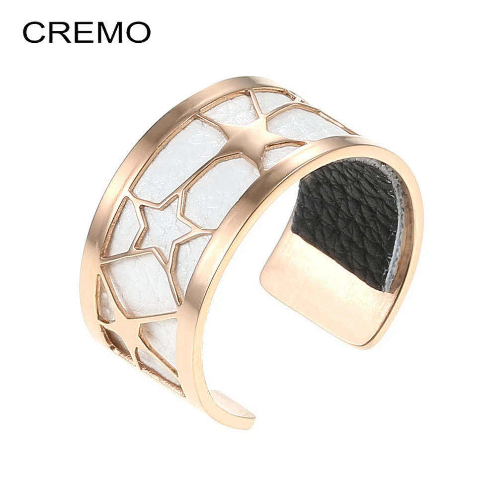Cremo Star Bague Femme Ring 2020 Hot For Women Rose Gold Stainless Steel Adjustable Resevible Leather | Украшения и аксессуары