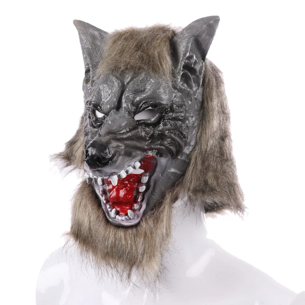 

PTYGO New Creepy Latex Cosplay Halloween Wolf Head Mask Animal Party Costume Theater Prop Drop Shipping