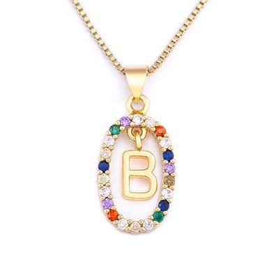 Hot Sale Colorful 26 Letters A - Z Initial M S C K Alphabet Pendant Long Chain Necklace Name Jewelry Women Accessories Gift