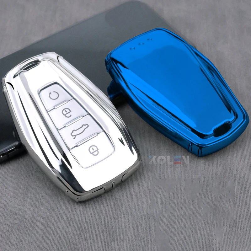 Soft TPU Car Remote Key Case Cover Holder Shell Geely Coolray 2019-2020 4 pulsanti accessori per lo Styling dell'auto portachiavi con fibbia Fob - Hf3271dcd03804c6abdd78dfa7bdcea68U