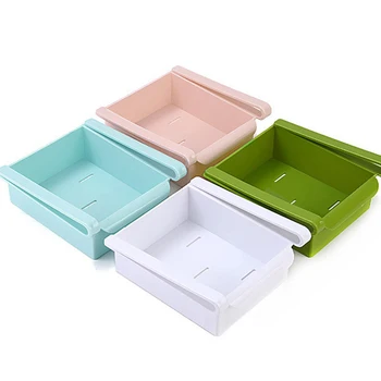 

Kitchen Fridge Freezer Slide Drawer type Space Saver Storage Organizer Rack Shelf Holder Storage Boxes Bins Plastic Box