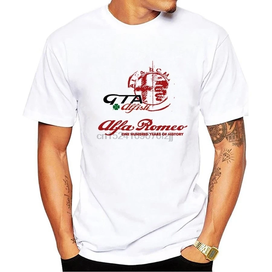 New Summer Italy Famous Car Brand Alfa Romeo GTA Retro T-shirts Men's T-shirt Plus Size Clothing | Мужская одежда