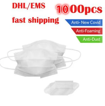 

DHL Free Shipping Spot 1000 pcs Face Mask Disposable Masks 3-ply Safely Mouth Mask pm2.5 Apply to Adult Aust Filter Masque