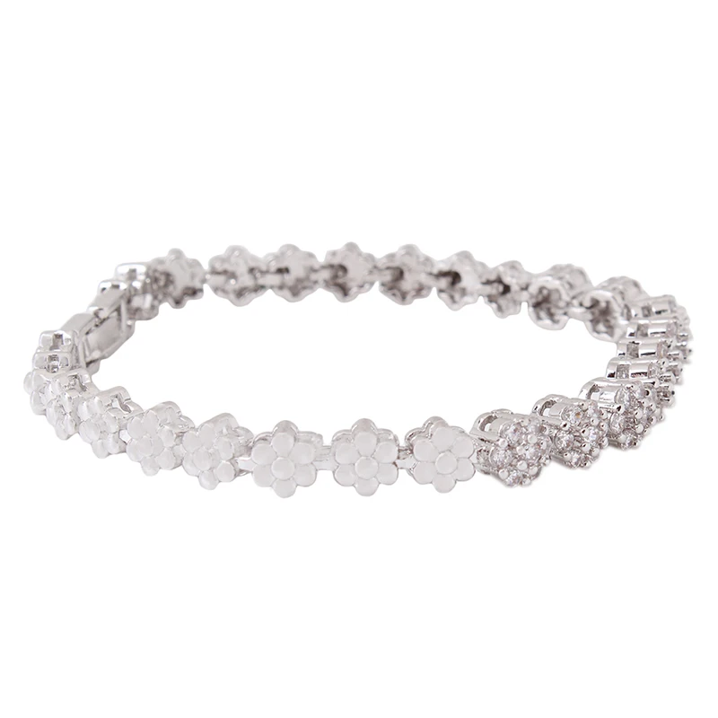 new arrived Beautiful bracelet noble flower chain fashion Wedding Party Silver cute lady nice women bracelet jewelry