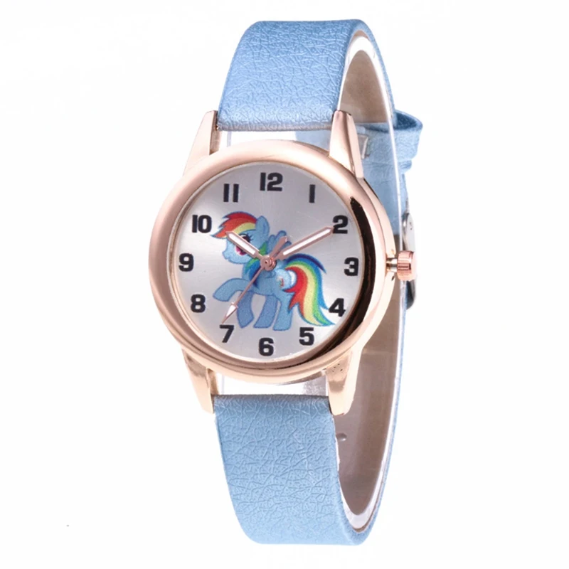 Children Watch Unicorn Pony Leather Strap Analog Dial Quartz Watches Kids Cartoon Wrist Watches for Boys Girls Christmas Gifts afbeelding
