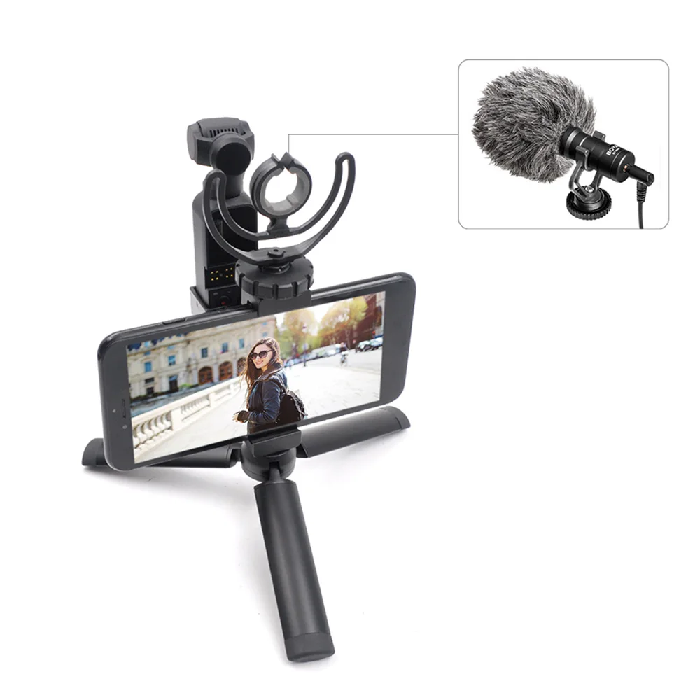 GoolRC STARTRC OSMO Pocket Handheld Mobile Phone Aluminum Tripod Mount Stand Expansion Holder with USB Cable for DJI OSMO Pocket Suitable for iPhone iOS System