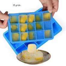 15-Hole Food Grade Silicone Ice Cube Mold Whisky Ice Tray with Lid Square-shape DIY Ice Mold-20