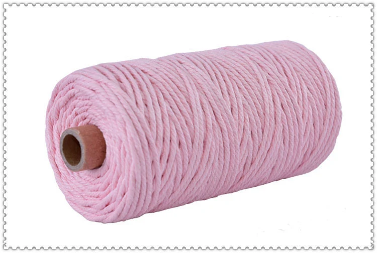 3mm 100% Cotton Macrame Cord Colorful Cord Rope Twisted Macrame String DIY Home Textile Wedding Decorative Tapestry Art 110yards 