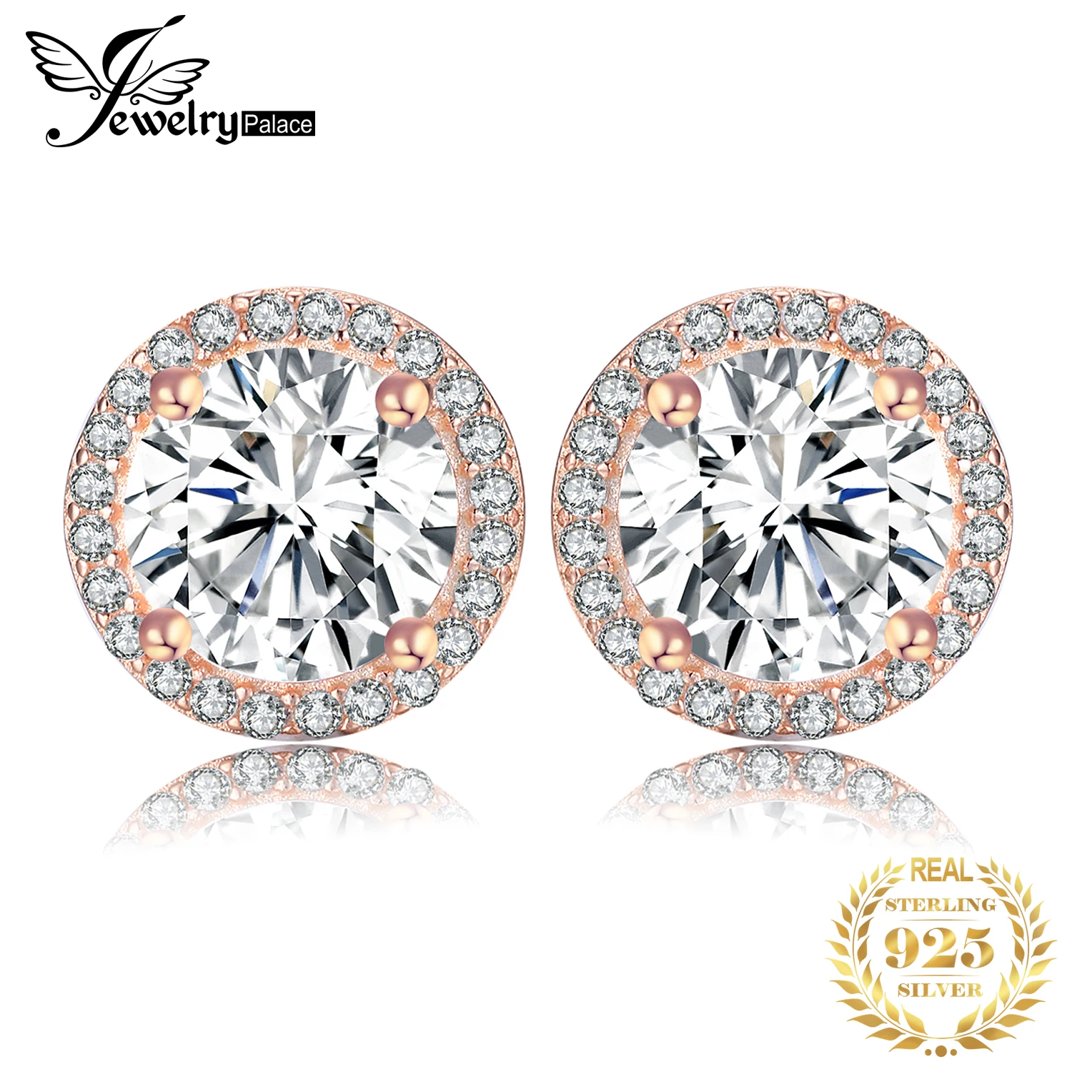 Jewelrypalace стерлингового серебра 925 Lavish Spark серьги в розового золота best подарок для best друзья Мода ювелирные Горячая