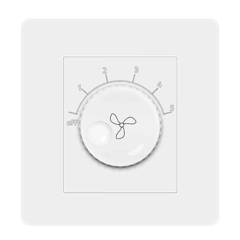 Universal Surface Mounted Ceiling Fan Speed Controller Five-speed Electric Switch Square