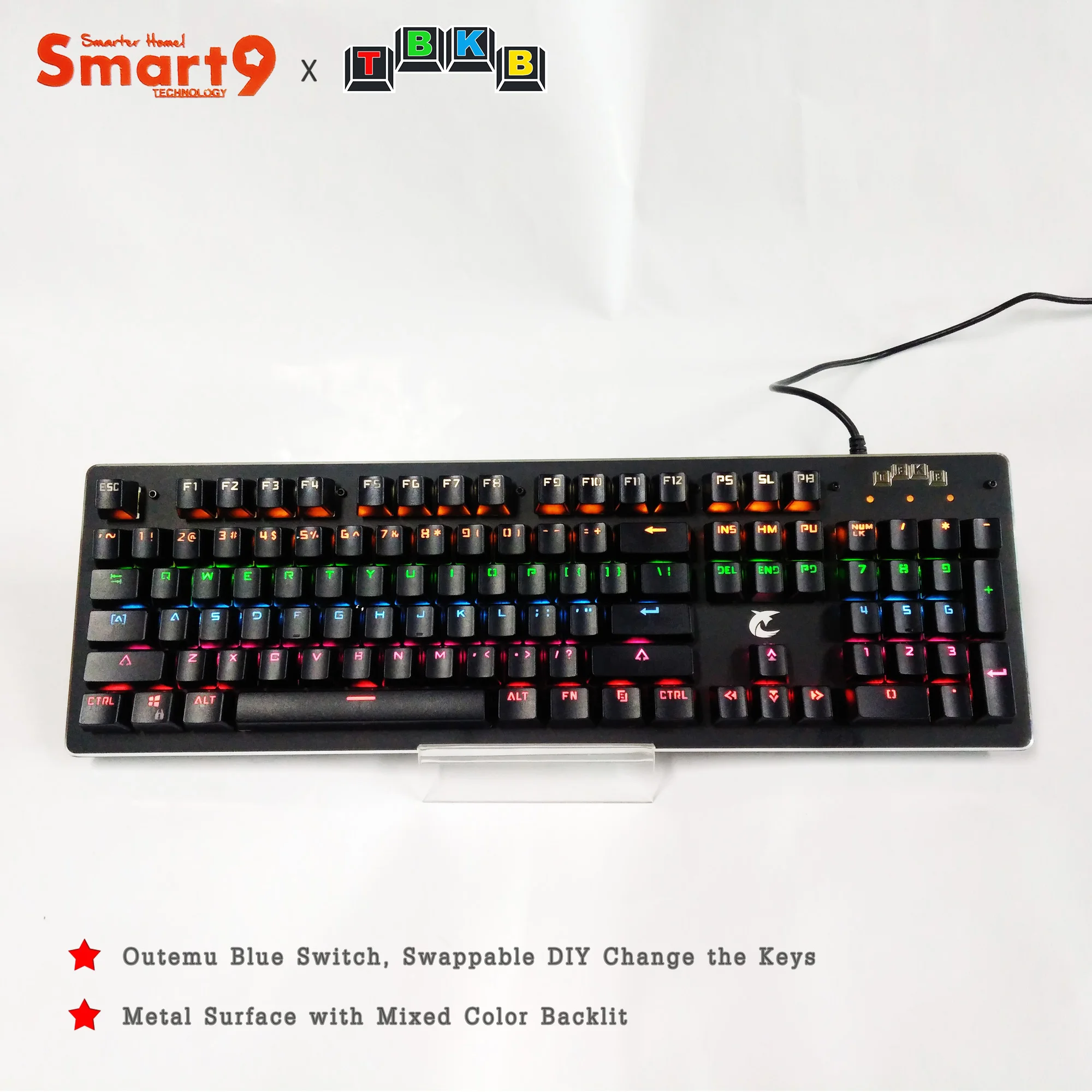 Smart9 x TBKB 104Key синий переключатель горячей замены двойные колпачки для ключей