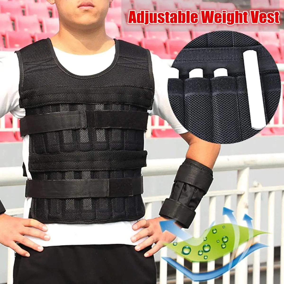 

15kg 30kg Exercise Weight Vest Suit Running For Boxing Training Shank Training Adjustable Waistcoat With Hand Wrists / Leg Wrist