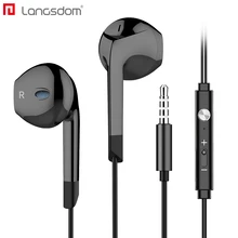 Langsdom V6 наушники 3,5 мм наушники-вкладыши для Xiaomi iPhone fone de ouvido с микрофоном auriculares гарнитуры Audifonos Mp3 Dj