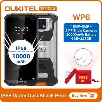OUKITEL WP6 Ip68 Rugged Waterproof Smartphone MT6771T Octa Core 9V/2A 10000mAh Battery 48MP Triple Camera 6GB 128GB Mobile Phone
OUKITEL WP6 Ip68 Rugged Waterproof Smartphone MT6771T Octa Core 9V/2A 10000mAh Battery 48MP Triple Camera 6GB 128GB Mobile Phone