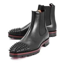 Новые стильные кроссовки с красной подошвой, мужские сапоги с шипами, Мужская замшевая обувь, супер perfec39-46