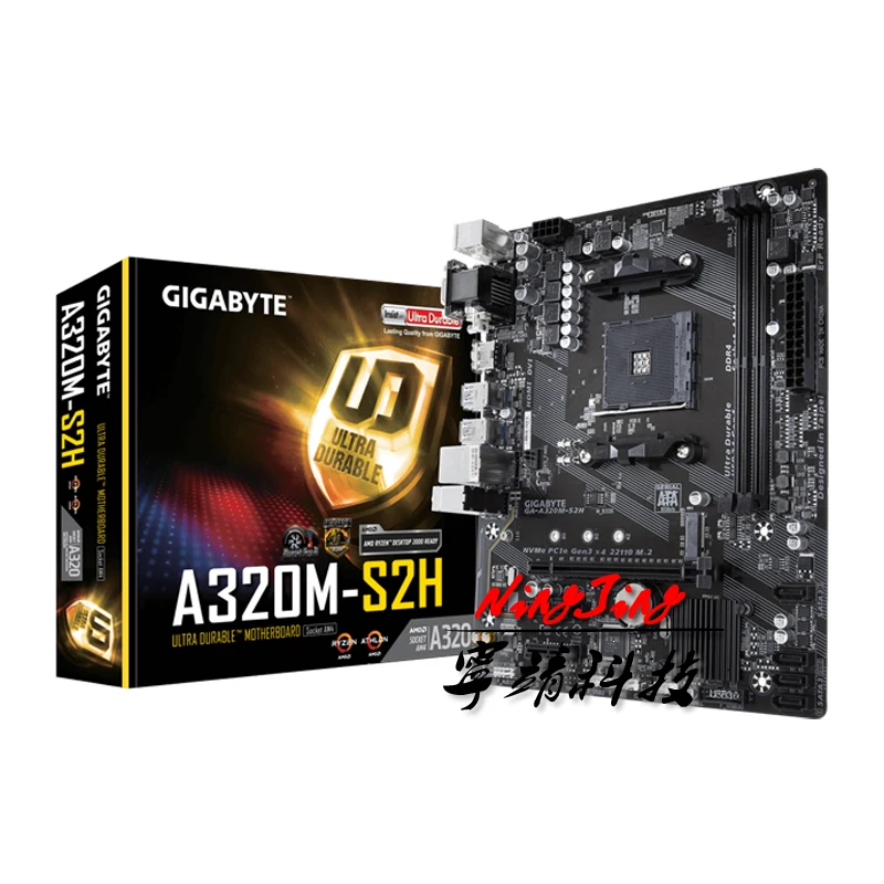 

Gigabyte GA A320M S2H M-ATX AMD A320/DDR4/M.2/USB3.1/STAT3.0/SSD/New/32G/Double Channel/support R9 3900X Socket AM4 Motherboard