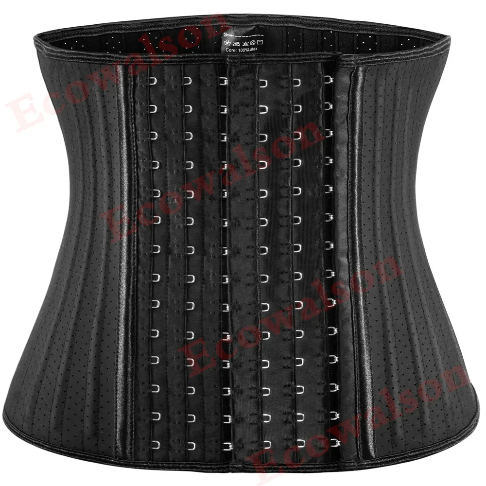 ❉Waist Trainer 25 Boned 3 Row Latex Corset Regular Length Waist