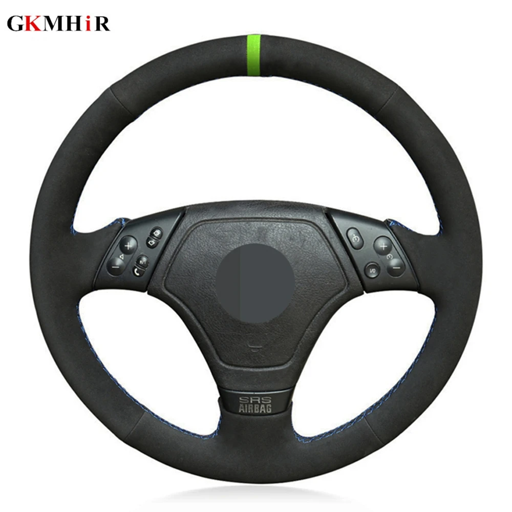 Black Genuine Leather Black Suede Car Steering Wheel Cover For Bmw E36 19962000 E46 19982000