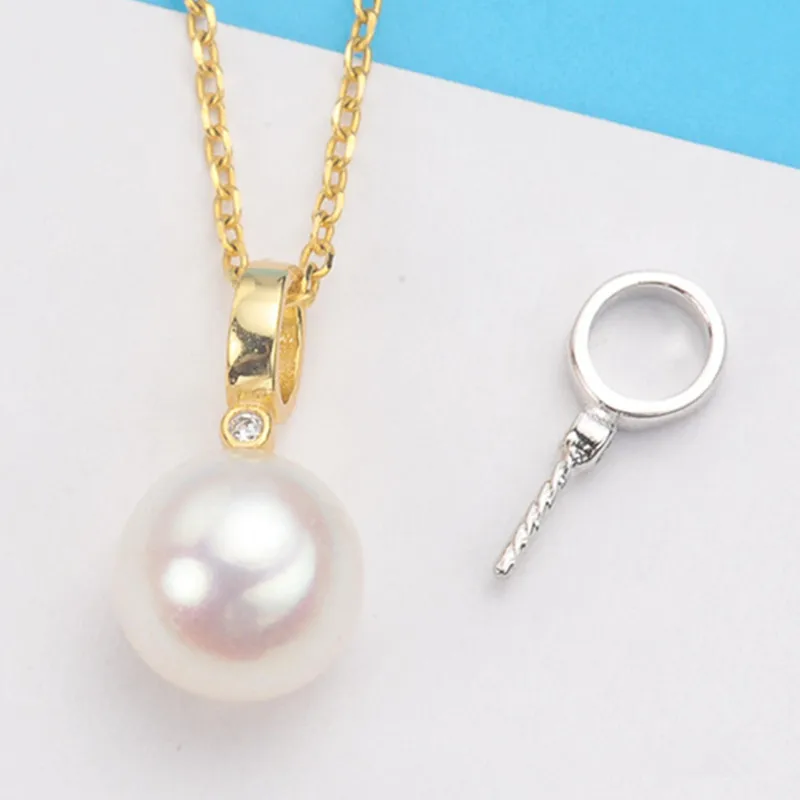 

S925 Sterling Silver Pendant Setting rhinestone Cameo Cabochon Base Tray Pearl Making Jewelry DIY Findings Components