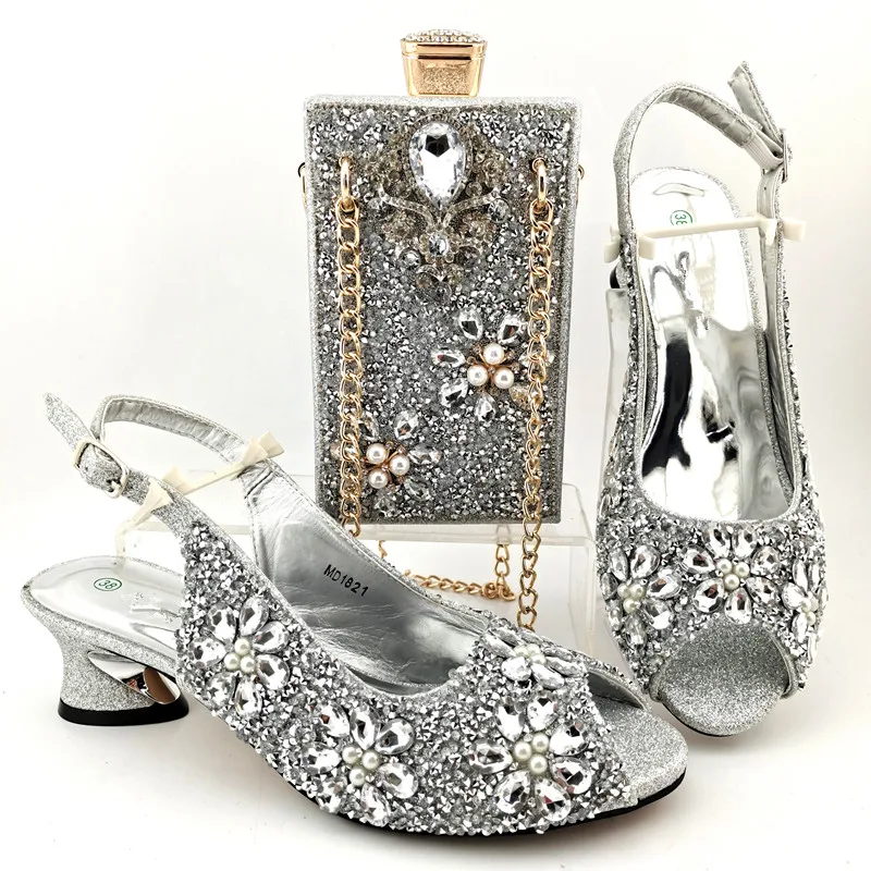 

Doershow nice African Shoes And Bag Matching Set With Hot Selling Women Italian Shoes And Bag Set For Party Wedding HWS1-1
