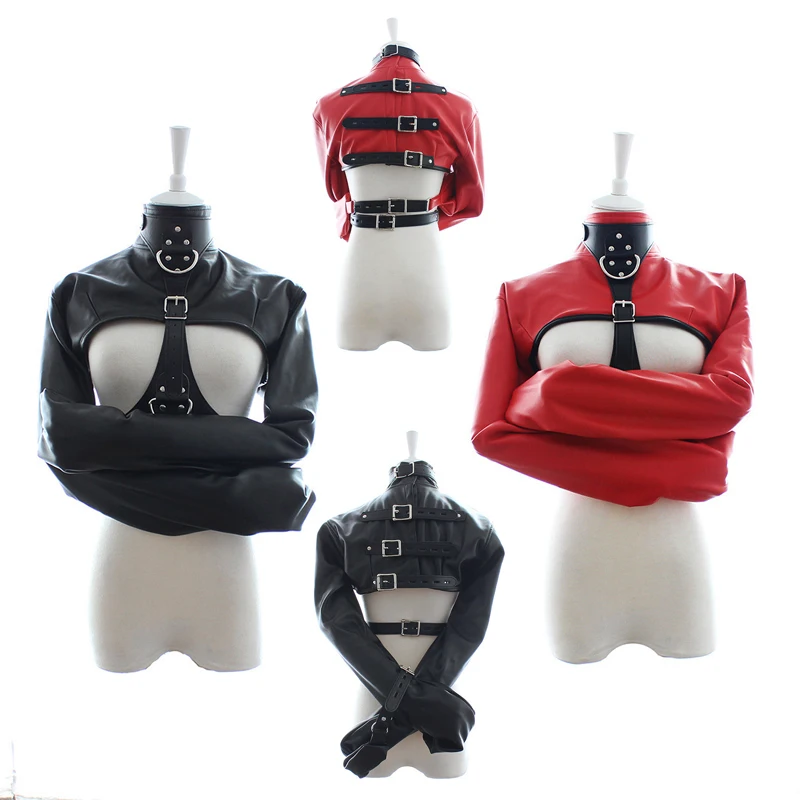 Синтетическая кожа Straitjacket БДСМ взрослые игры прямая куртка регулируемый Фетиш