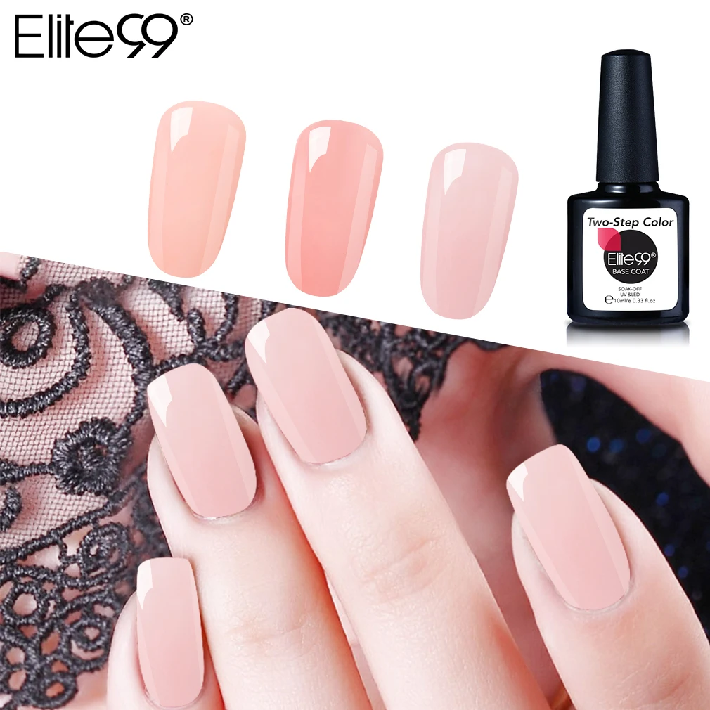 

Elite99 10ML Soak Off Gel Nail Polish Two Step Color Base Coat UV LED Gel Varnish Two Using Ways Nail Art Manicure Lacquer