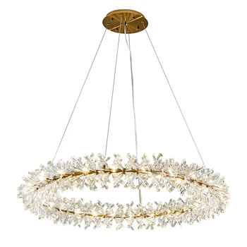 

Round Design Modern Crystal Chandelier Lighting AC110V 220V Lustre Cristal Living Room Bedroom Lamp Decorating