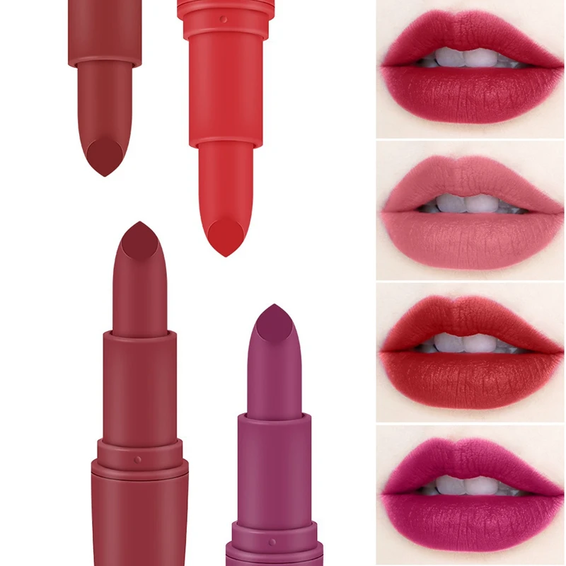 Sexy Matte Lipstick Waterproof Long Lasting Non-Sticky Cup Velvet Matte Lipstick Makeup Tools Nude Lip Stick