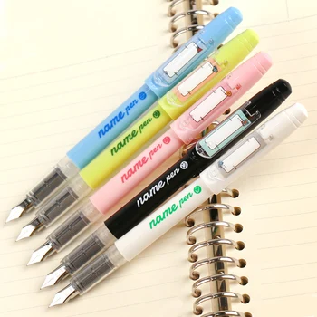 

EF Fountain Pens with Eraser Blue/Dark Blue Cartridge Ink Converter Set Cute Name Pen for Student Practise Writing Stationery