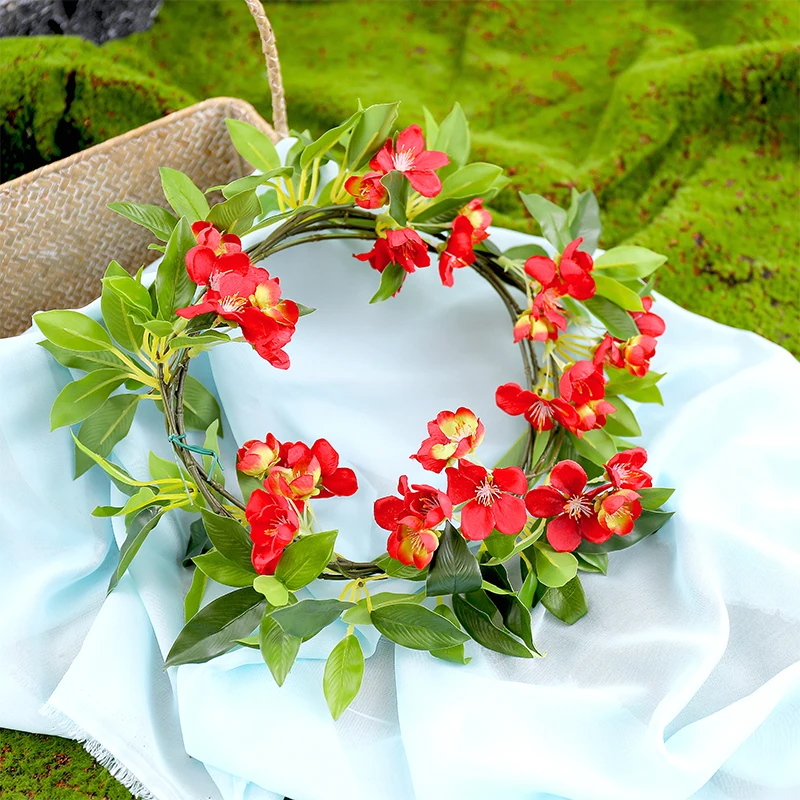 Flores artificiales de alta simulación, flor de Begonia, hiedra de ratán,  vid colgante de pared, guirnalda de hojas verdes, cadena de flores de boda,  180cm|Flores artificiales y secas| - AliExpress