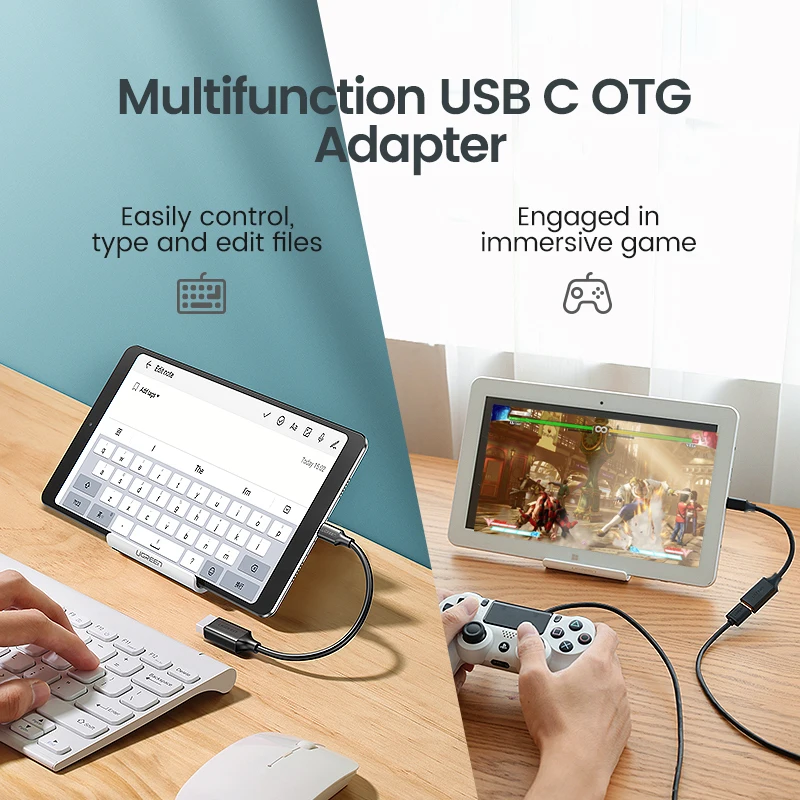 Ugreen USB C к USB адаптер Тип C OTG USB кабель C штекер USB 3,0 A женский кабель адаптер для MacBook Pro samsung S9 USB-C OTG