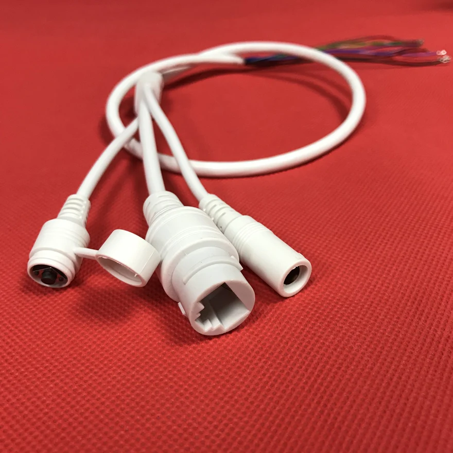 Telecamera di rete IP CCTV modulo PCB cavo di alimentazione video chiave di ripristino connettori femmina RJ45 con Terminlas, cavo impermeabile - immagine 2