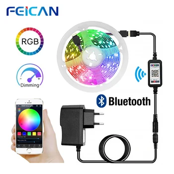 

LED Strip 2835 RGB 5M Full Set Bluetooth Control LED Light Strip Backlight 12V RGB Tape Ambilight Ribbon
