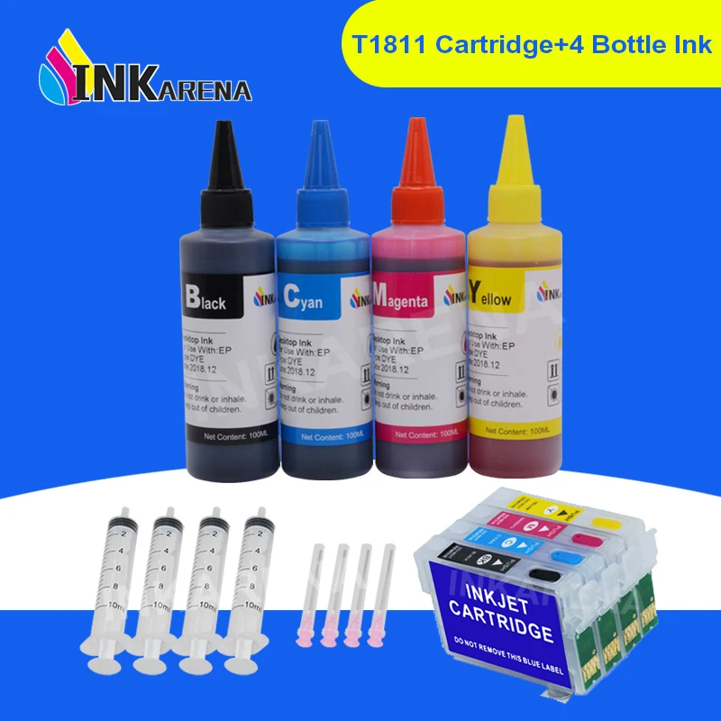 

INKARENA 400ml Dye Ink + 16XL T1621 T1631 Printer Ink Cartridge For Epson WorkForce WF 2010 2510 2520 2530 2540 2630 2650 2660