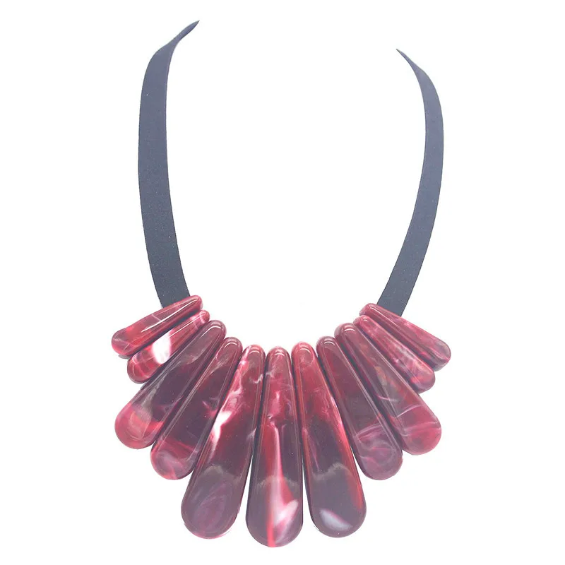 

South Korea Fashion Hipster Geometry Popular Color Exaggeration Necklace Jelly Color Necklace Wholesale Accessories New