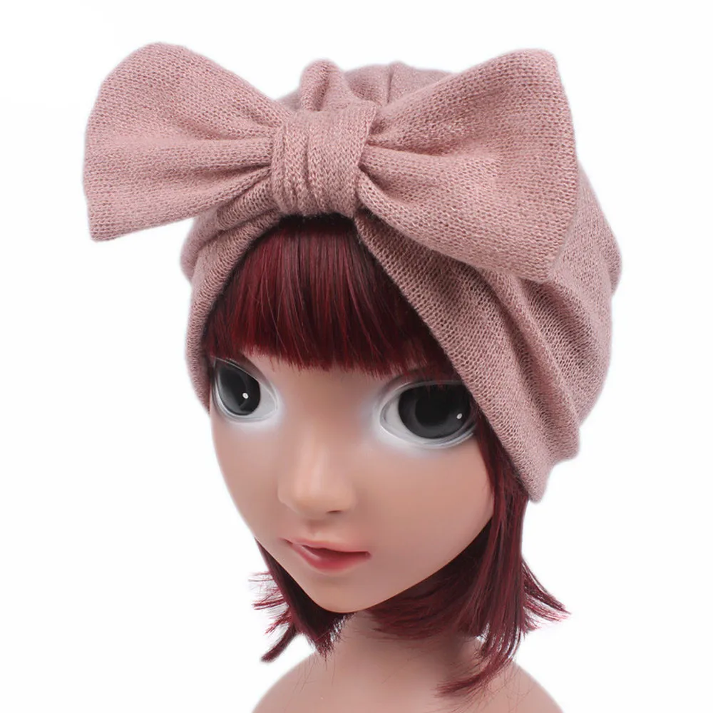 Children Kids Baby Girl Boho Hat Beanie Wool Blend Scarf Turban Head Wrap Cap US