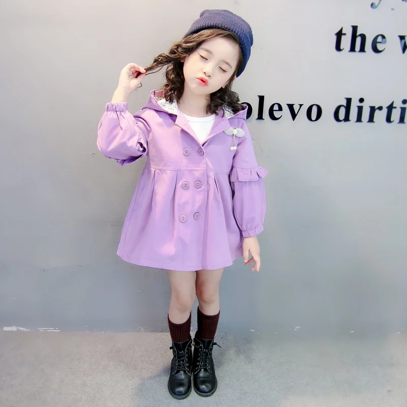 Children Girls Coats Cartoon Cotton Hooded jacket baby girls full sleeve long jacket solid color for 0-4 Y