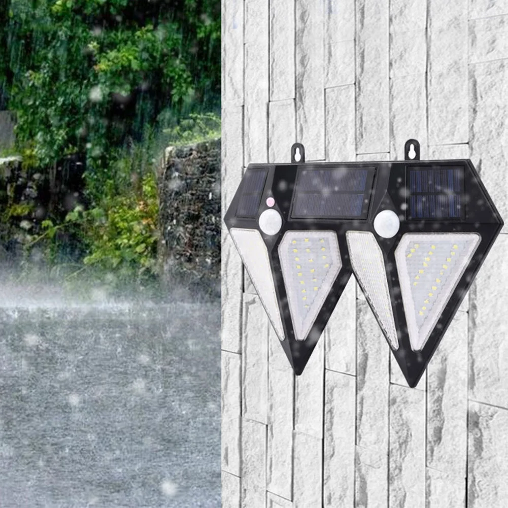 

Garden Patio Diamond Solar Powered PIR Motion Sensor Led Dual Head Wall Light Waterproof Security Outdoor Yard Decoration