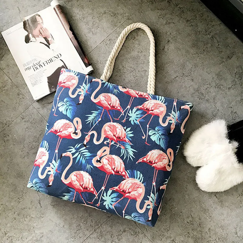 Fashion Folding Women Big Size Handbag Tote Ladies Casual Flower Printing Canvas Graffiti Shoulder Bag Beach Bolsa Feminina