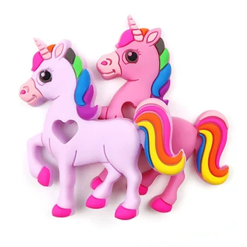 

Unicorn Silicone Teether baby Teething Toy beads DIY chew Necklace Nursing Tool Pendant Food Grade Silicone BPA Free