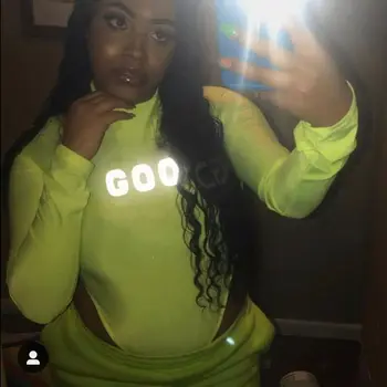 

Women‘s' Reflective Long Sleeve Bodysuit Romper Bandage Club Leotard Jumpsuit Romper Reflective Long Sleeve Bodysuit