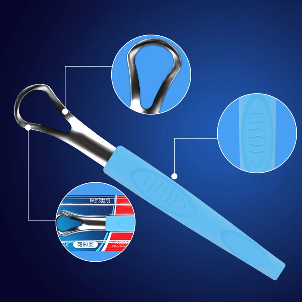 

Scraper Fresh Breath Anti Bacterial Tongue Cleaner Non-Slip Grip Stainless Steel Oral Care Long Handle Hydiene Manual Brush