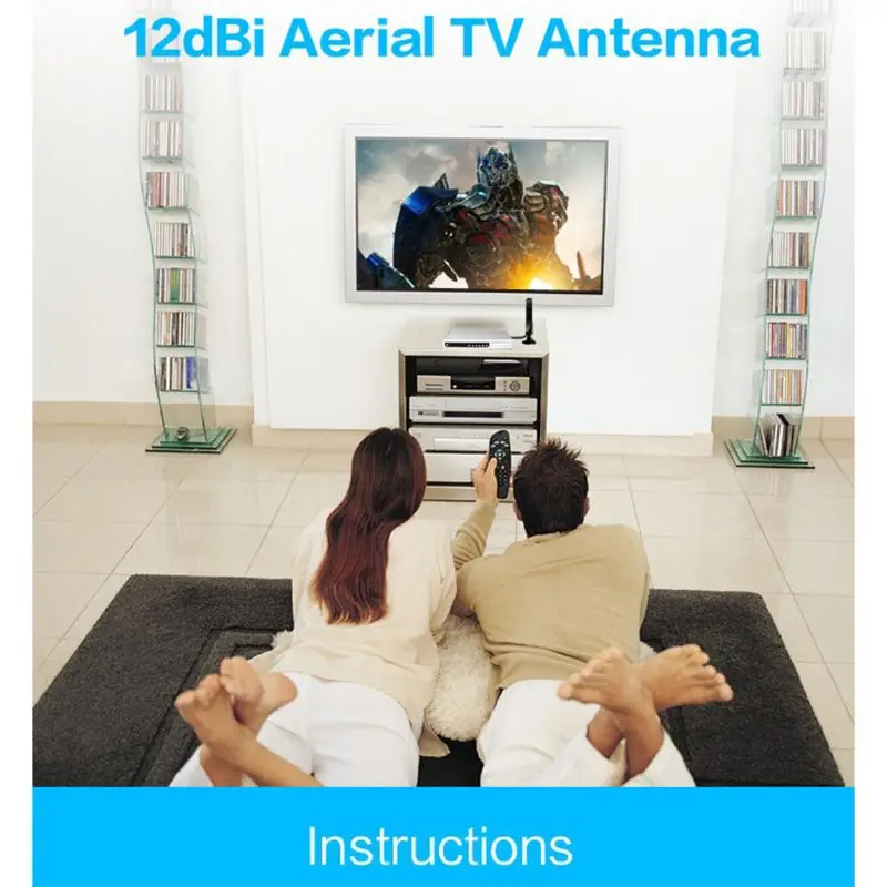 12dBi DVB-T IEC интерфейс цифровой ТВ антенна усилитель Крытый HD ТВ усилитель антенна электронные аксессуары LX9A
