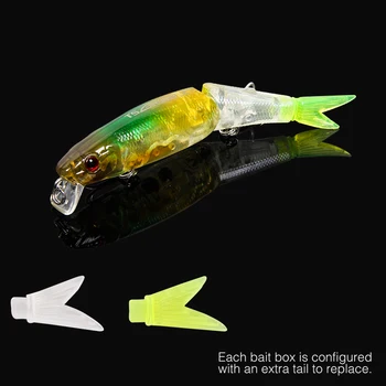 

6pcs Multi-segment Fishing lure Two Sections Floating Minnow DW43 88cm 7.2g Depth 1.2m Hard Fishing Bait Wobbler