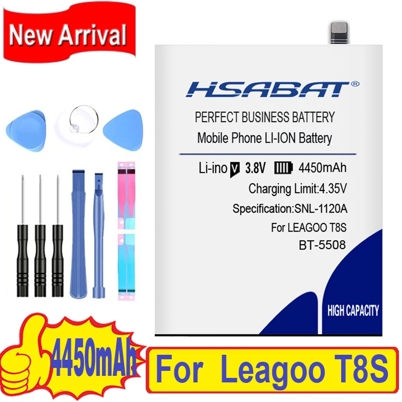 

100% Original HSABAT BT-5508 4450mAh Battery For Leagoo T8S